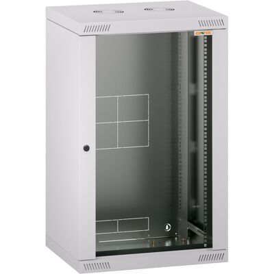 Conteg RQN-18-60/45 – 19" nástenný rozvádzač 18U, 572 × 450 mm, sivý Conteg RQN-18-60/45 – 19" nástenný rozvádzač 18U, 572 × 450 mm, sivý