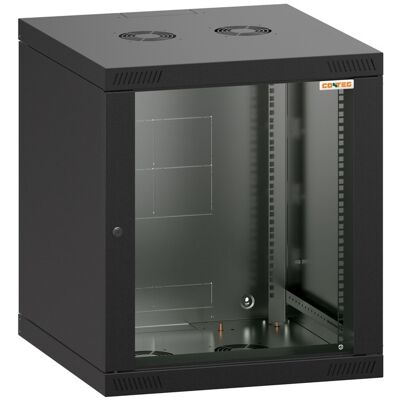 Conteg RQN-12-60/60 – 19" nástenný rozvádzač 12U, 572 × 600 mm, čierny Conteg RQN-12-60/60 – 19" nástenný rozvádzač 12U, 572 × 600 mm, čierny