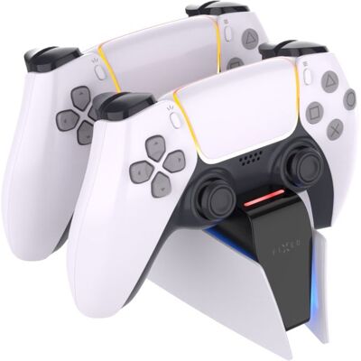 FIXED Charging Station pre dva bezdrôtové ovládače DualSense PlayStation 5 čierno-biely FIXED Charging Station pre dva bezdrôtové ovládače DualSense PlayStation 5 čierno-biely