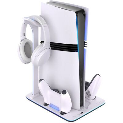FIXED Multifunctional Stand pre PS5 (Pro/Slim) s vetrákmi a nabíjaním pre 2× DualSense B & W FIXED Multifunctional Stand pre PS5 (Pro/Slim) s vetrákmi a nabíjaním pre 2× DualSense B & W