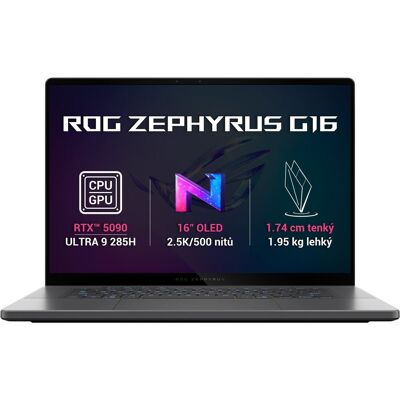 Asus ROG Zephyrus G16 GU605CX-QR149 Eclipse Gray celokovový Asus ROG Zephyrus G16 GU605CX-QR149 Eclipse Gray celokovový