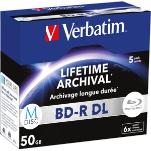 Verbatim M-DISC BD-R DL 50 GB, 6×, jewel case 5 ks Verbatim M-DISC BD-R DL 50 GB, 6×, jewel case 5 ks