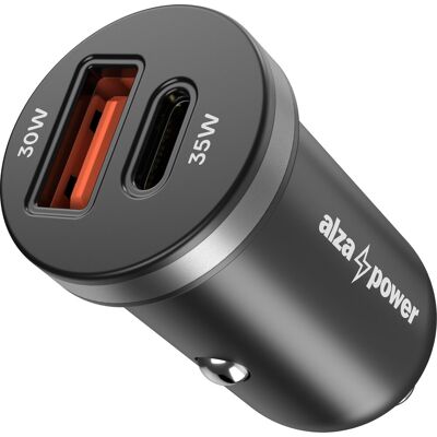 AlzaPower Car Charger P100 USB-A + USB-C Power Delivery 35 W čierna AlzaPower Car Charger P100 USB-A + USB-C Power Delivery 35 W čierna