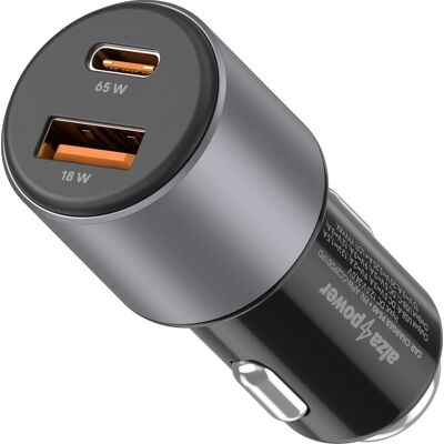 AlzaPower Car Charger P540 USB + USB-C Power Delivery sivá AlzaPower Car Charger P540 USB + USB-C Power Delivery sivá