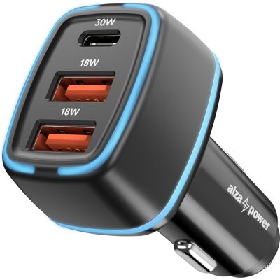 AlzaPower Car Charger P220 USB-A + USB-C Power Delivery 30 W čierna AlzaPower Car Charger P220 USB-A + USB-C Power Delivery 30 W čierna