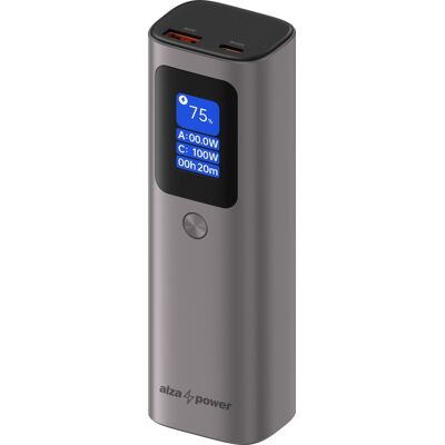 AlzaPower Vision 10000 mAh Power Delivery (100 W) strieborná AlzaPower Vision 10000 mAh Power Delivery (100 W) strieborná