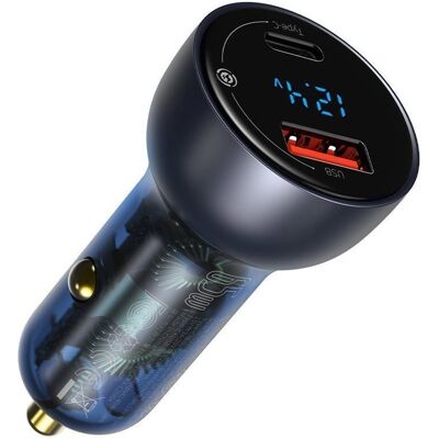 Baseus Digital Display PPS Dual Quick Car Charger 65 W Dark Gray Baseus Digital Display PPS Dual Quick Car Charger 65 W Dark Gray