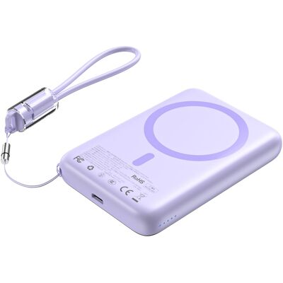 ChoeTech CCC Certified 10000 mAh Ultra Thin Magnetic Power Bank – purple ChoeTech CCC Certified 10000 mAh Ultra Thin Magnetic Power Bank – purple