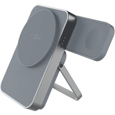 FIXED MagZen 5 Stand s integrovanou Apple Watch nabíjačkou a podporou MagSafe 5000 mAh sivá FIXED MagZen 5 Stand s integrovanou Apple Watch nabíjačkou a podporou MagSafe 5000 mAh sivá