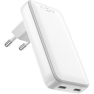 FIXED Slim GaN s 2× USB-C výstupom a podporou PD 45 W biela FIXED Slim GaN s 2× USB-C výstupom a podporou PD 45 W biela
