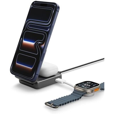 Spigen Essential MagSafe 2-in-1 + C Wireless Charger EF302MOQ Black Spigen Essential MagSafe 2-in-1 + C Wireless Charger EF302MOQ Black