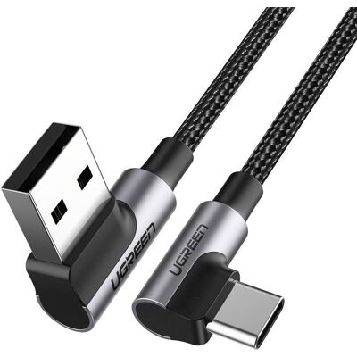 UGREEN Angled USB 2.0 A to Type C Cable Nickel Plating Aluminum Shell 1 m Black UGREEN Angled USB 2.0 A to Type C Cable Nickel Plating Aluminum Shell 1 m Black