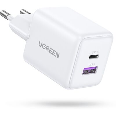 UGREEN USB-A + USB-C 30 W GaN Tech Charger UGREEN USB-A + USB-C 30 W GaN Tech Charger