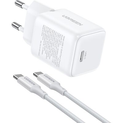 UGREEN Mini 30 W PD GaN Tech Charger +1 m USB-C Cable UGREEN Mini 30 W PD GaN Tech Charger +1 m USB-C Cable