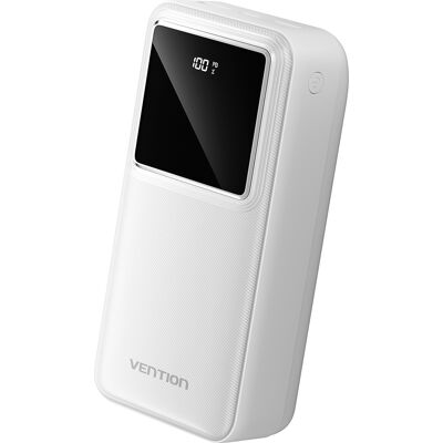 Vention 30 000 mAh Power Bank 22.5 W White LED Display Type Vention 30 000 mAh Power Bank 22.5 W White LED Display Type