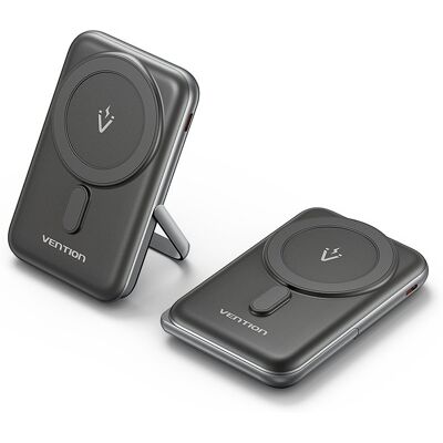 Vention 10 000 mAh Magnetic Wireless Power Bank (USB-C + Wireless) 20 W Black Vention 10 000 mAh Magnetic Wireless Power Bank (USB-C + Wireless) 20 W Black