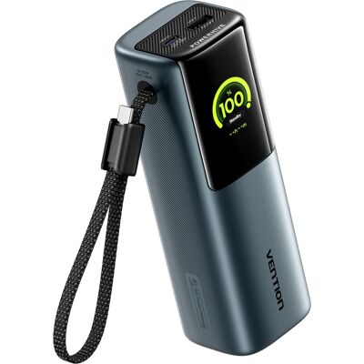 Vention 20000 mAh Power Bank (USB-C + USB-C/USB-C/USB-A) 165 W Gray TFT Display Type Vention 20000 mAh Power Bank (USB-C + USB-C/USB-C/USB-A) 165 W Gray TFT Display Type