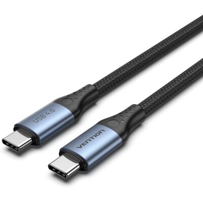 Vention Cotton Braided USB-C 4.0 5A Cable 1 m Gray Aluminum Alloy Type Vention Cotton Braided USB-C 4.0 5A Cable 1 m Gray Aluminum Alloy Type