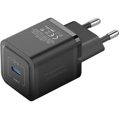 Vention 1-Port USB-C GaN Charger (20 W) EU-Plug Black Vention 1-Port USB-C GaN Charger (20 W) EU-Plug Black