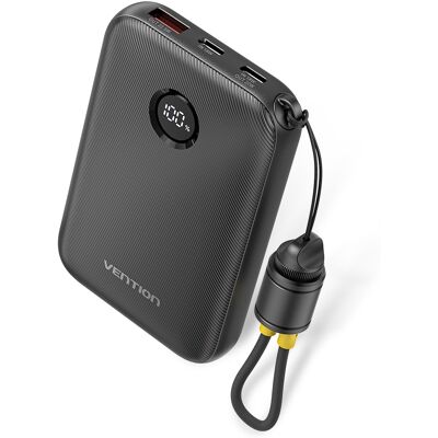 Vention 10000 mAh Power Bank (USB-C + USB-C/USB-C/USB-A) 22.5W Black Vention 10000 mAh Power Bank (USB-C + USB-C/USB-C/USB-A) 22.5W Black