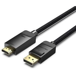 Vention Cotton Braided 4K DP (DisplayPort) to HDMI Cable 1 m Black