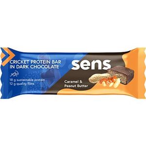 SENS Svrčková Proteínovka v tmavej čokoláde 60 g, karamel & arašidové maslo