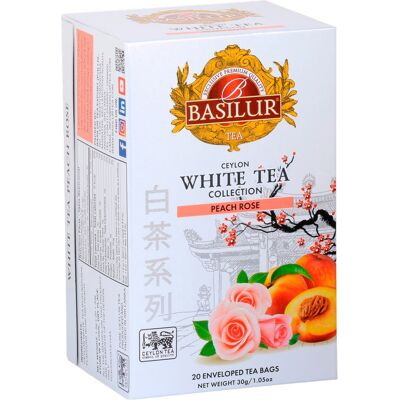 BASILUR White Tea Peach Rose prebal 20× 1,5 g BASILUR White Tea Peach Rose prebal 20× 1,5 g