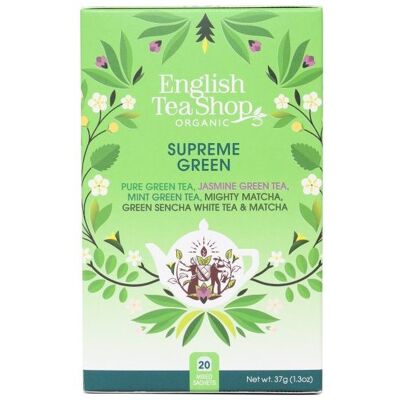 English Tea Shop Mix Vrcholne zelených čajov 37g, 20 ks bio ETS20 English Tea Shop Mix Vrcholne zelených čajov 37g, 20 ks bio ETS20