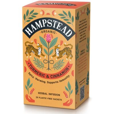 Hampstead Tea BIO Bylinný čaj kurkuma a škorica 20 ks Hampstead Tea BIO Bylinný čaj kurkuma a škorica 20 ks