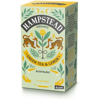 Hampstead Tea BIO Zelený čaj s limetkou a citrónovou trávou 20 ks Hampstead Tea BIO Zelený čaj s limetkou a citrónovou trávou 20 ks