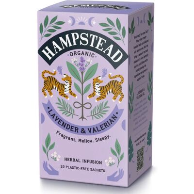 Hampstead Tea BIO Bylinný čaj s levanduľou a valeriánou 20 ks Hampstead Tea BIO Bylinný čaj s levanduľou a valeriánou 20 ks