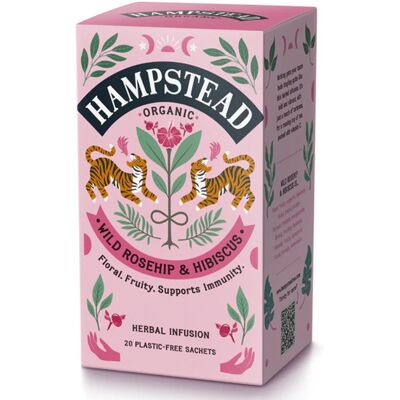 Hampstead Tea BIO šípkový čaj s ibištekom 20 ks Hampstead Tea BIO šípkový čaj s ibištekom 20 ks
