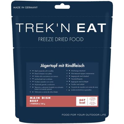 Trek'n eat Cestoviny s vybraným hovädzím na voňavom korení na poľovnícky spôsob Trek'n eat Cestoviny s vybraným hovädzím na voňavom korení na poľovnícky spôsob