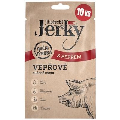 Jihočeské Jerky Bravčové s korením 200 g (10× 20 g) Jihočeské Jerky Bravčové s korením 200 g (10× 20 g)
