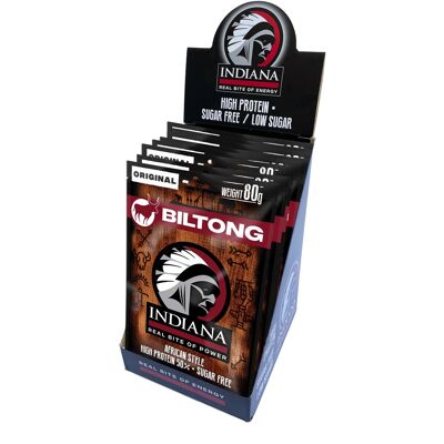 Indiana Biltong hovädzie Originál 640 g – display (8× 80 g) Indiana Biltong hovädzie Originál 640 g – display (8× 80 g)