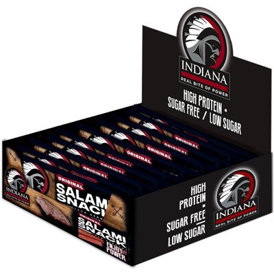 Indiana Salami Snack Original 18 × 10 g – display Indiana Salami Snack Original 18 × 10 g – display