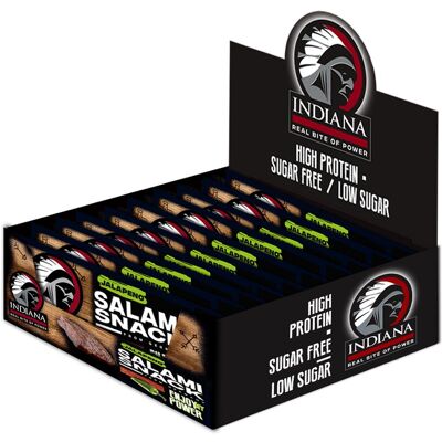 Indiana Salami Snack Jalapeno 18 × 10 g – display Indiana Salami Snack Jalapeno 18 × 10 g – display