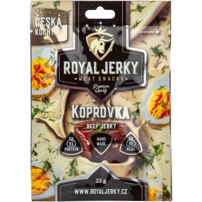 ROYAL JERKY Hovädzie sušené mäso Kôprovka 22 g ROYAL JERKY Hovädzie sušené mäso Kôprovka 22 g