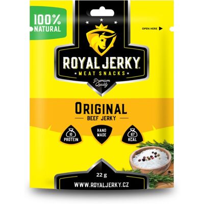 ROYAL JERKY Hovädzie sušené mäso Original 22 g ROYAL JERKY Hovädzie sušené mäso Original 22 g