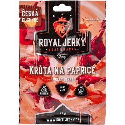 ROYAL JERKY Morčacie sušené mäso Morka na paprike 22 g ROYAL JERKY Morčacie sušené mäso Morka na paprike 22 g