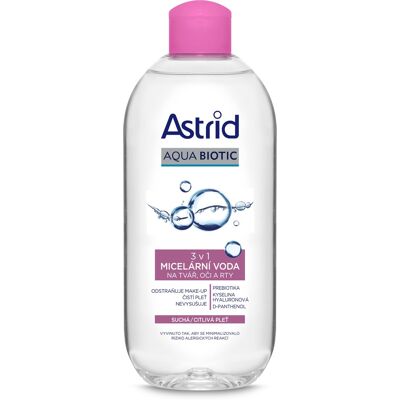 ASTRID Aqua Biotic Micelárna voda 3 v 1 pre suchú a citlivú pleť 400 ml ASTRID Aqua Biotic Micelárna voda 3 v 1 pre suchú a citlivú pleť 400 ml