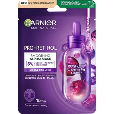 GARNIER Skin Naturals Pro-Retinol vyhladzujúce sérum maska, 22 g GARNIER Skin Naturals Pro-Retinol vyhladzujúce sérum maska, 22 g