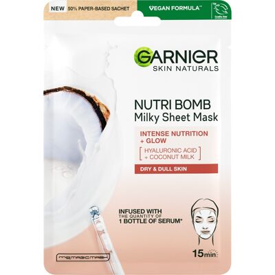 GARNIER Skin Naturals Nutri Bomb Milky Sheet Mask Coconut Milk 32 g GARNIER Skin Naturals Nutri Bomb Milky Sheet Mask Coconut Milk 32 g