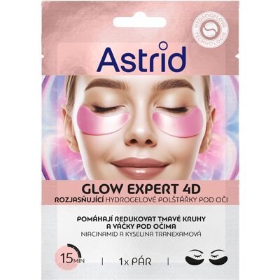 ASTRID Glow Expert Hydrogélové vankúšiky pod oči s niacínamidom a kyselinou tranexamovou 1 ks ASTRID Glow Expert Hydrogélové vankúšiky pod oči s niacínamidom a kyselinou tranexamovou 1 ks