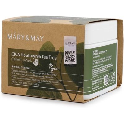 MARY & MAY Cica Houttuynia Cordata Tea Tree Calming Mask Pack 30 ks MARY & MAY Cica Houttuynia Cordata Tea Tree Calming Mask Pack 30 ks