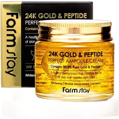 FARM STAY 24K Gold & Peptide Perfect Ampoule Cream 80 ml FARM STAY 24K Gold & Peptide Perfect Ampoule Cream 80 ml