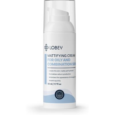 LOBEY Zmatňujúci krém na mastnú a zmiešanú pleť 50 ml LOBEY Zmatňujúci krém na mastnú a zmiešanú pleť 50 ml