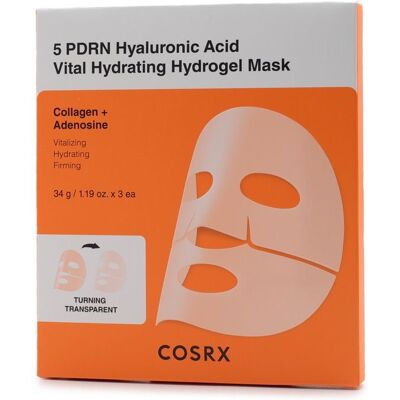 COSRX 5 PDRN Hyaluronic Acid Vital Hydrating Hydrogel Mask 3× 34 g COSRX 5 PDRN Hyaluronic Acid Vital Hydrating Hydrogel Mask 3× 34 g