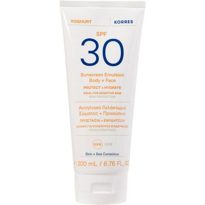 KORRES Yoghurt Sunscreen Emulsion SPF 30 Body + Face 200 ml KORRES Yoghurt Sunscreen Emulsion SPF 30 Body + Face 200 ml