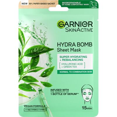 GARNIER Skin Naturals Hydra Bomb Sheet Mask Green Tea 28 g GARNIER Skin Naturals Hydra Bomb Sheet Mask Green Tea 28 g